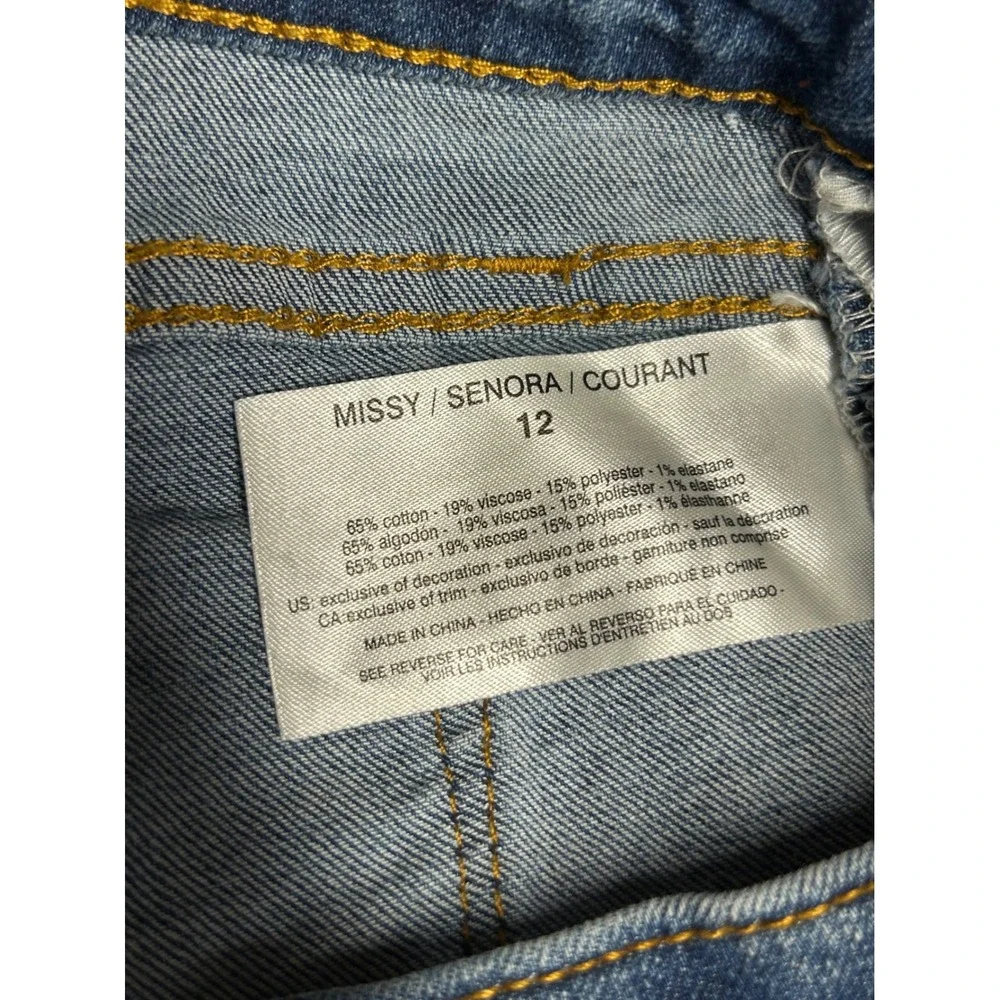 Vintage America Boho Bermuda Denim Shorts Blue Women Size 12